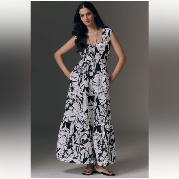 Anthropologie Dresses & Skirts - NWT Anthropologie Somerset Sleeveless Maxi Dress, XL, Black and White Floral